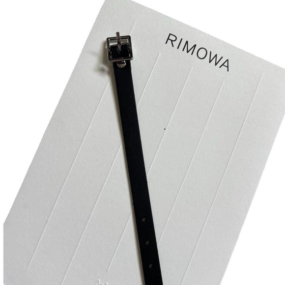 Rimowa 100% Leather Travel Luggae Address Tag & Sticker Decal Black Silver Italy - Picture 5 of 9